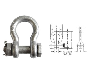 Shackle-G2130 US BOLT TYPE ANKERSJAKKEL